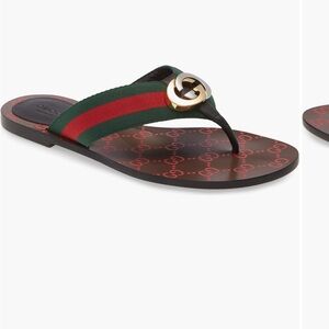 Kiki Gucci GG web Flip Flop